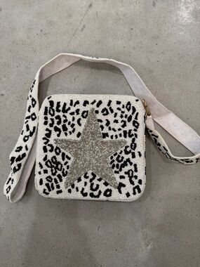 Hand Beaded Leopard Print Crossbody Bag